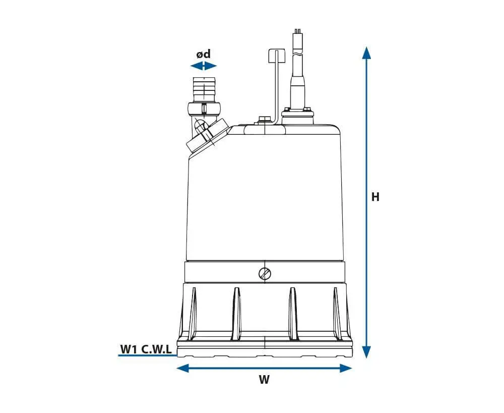 Tapflo SG drainage pumps dimensions